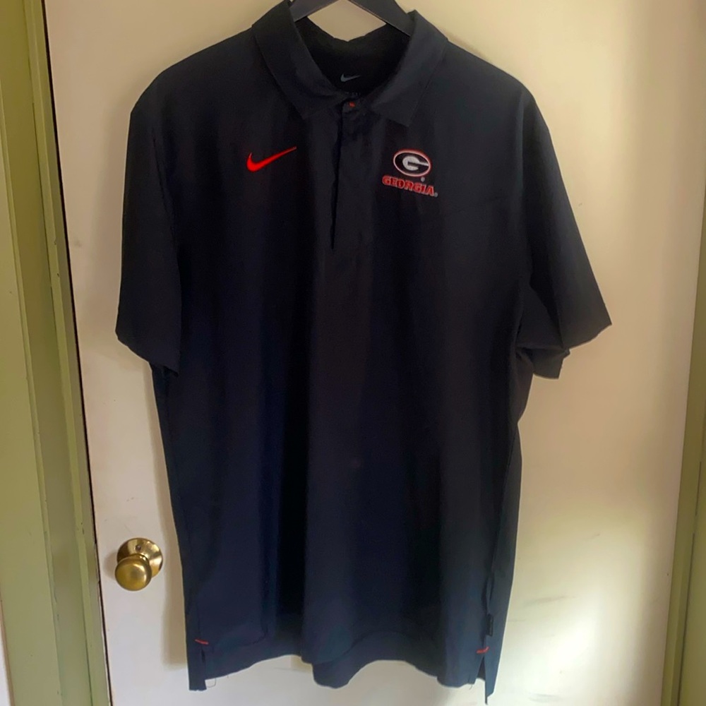 Nike. new Dri-fit coaches game day polo. Black, Xtra Large. Power G, red swoosh!